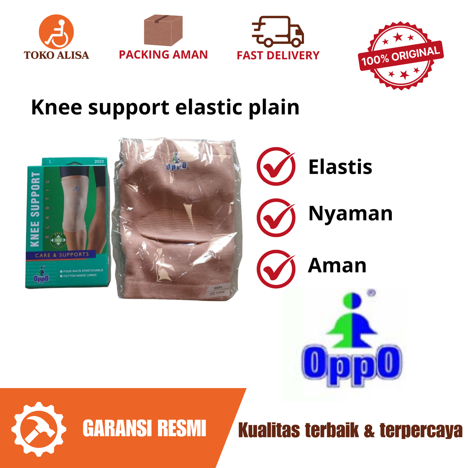 Knee support elastic plain